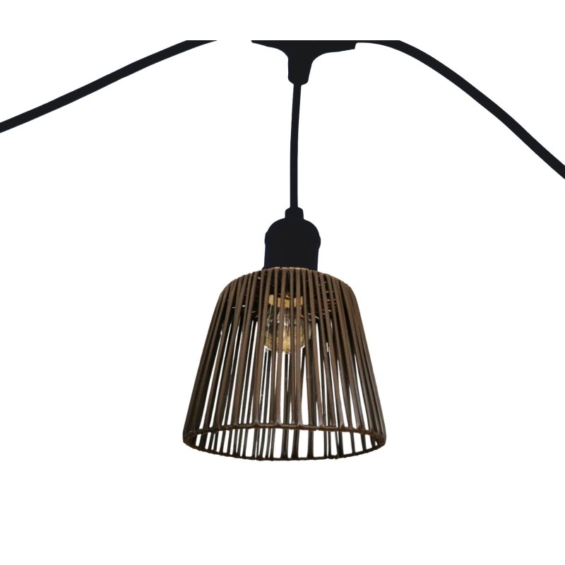 Abat-jour "Patio" en rotin PVC marron pour guirlande guinguette