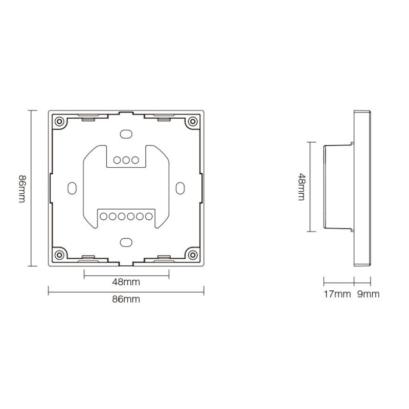 Télécommande murale DMX RGB+Blanc 4 zones - MiBoxer X4