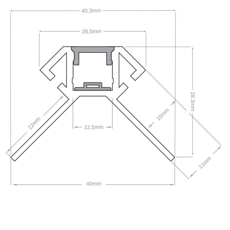 Profilé aluminium encastrable à carreler pour ruban LED - E24 - CRAFT