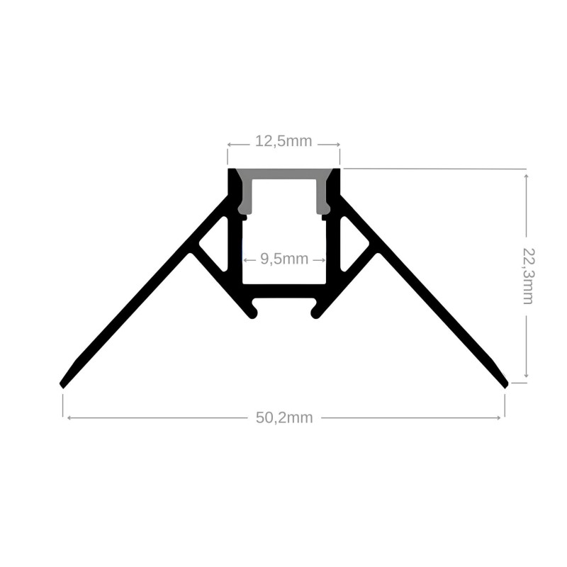 Profilé aluminium à plâtrer pour ruban LED - E27- CRAFT