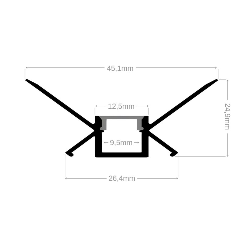 Profilé aluminium encastrable à plâtrer pour ruban LED - E28 - CRAFT