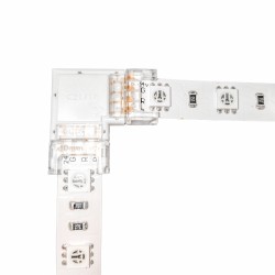 Jonction en L pour ruban LED RGB IP20 10mm sans soudure "Click"