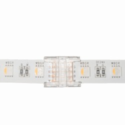 Jonction pour ruban LED RGBW IP20 12mm sans soudure "Click"