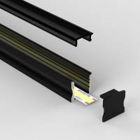 Profilé aluminium noir pour ruban LED - C33 noir - CRAFT