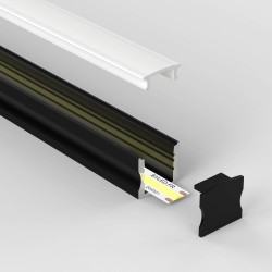 Profilé aluminium noir pour ruban LED - C33 noir - CRAFT