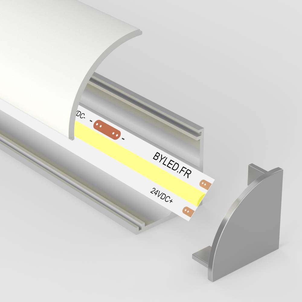 Profilé aluminium d'angle en applique pour bande LED - ®