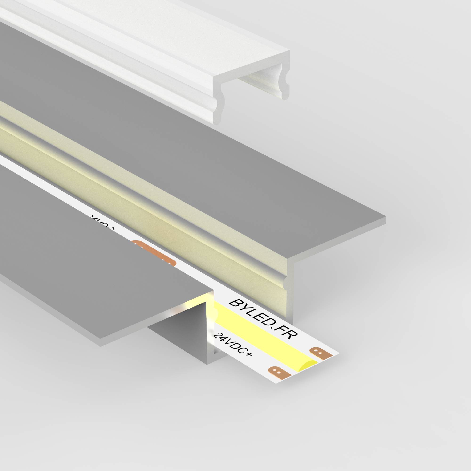 Profilé pour bande lumineuse LED en aluminium - 1m 2m 3m - ®