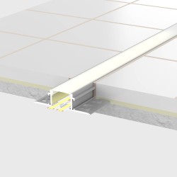 Profilé aluminium encastrable à carreler pour ruban LED - Diffuseur givré - E22 - CRAFT