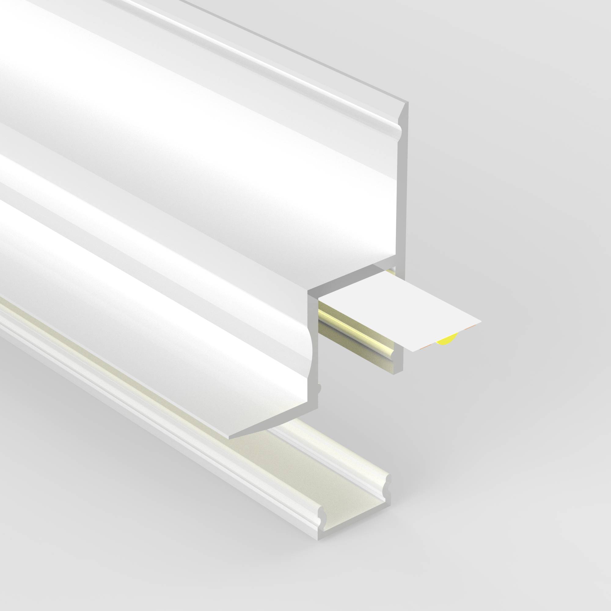 Profil aluminium 1m corniche cornière ruban led éclairage indirect Bandeau  lumineux