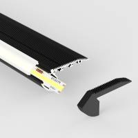 Profilé aluminium noir marches escaliers pour ruban LED - S02 - CRAFT