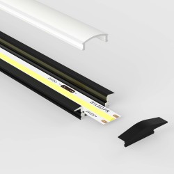 Profilé aluminium noir encastrable pour ruban LED - E33 - CRAFT