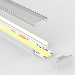 Profilé aluminium blanc en applique pour ruban LED - C66 - CRAFT
