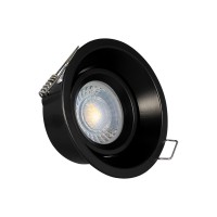 Spot LED encastrable orientable IP20 pour LED GU10 - OMEGA - Noir
