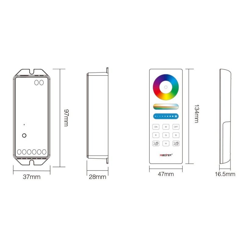 Kit télécommande RGB + Blanc - radio