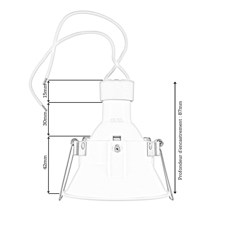 Spot encastrable anti-éblouissement IP20 - GU10 - Blanc - Galla