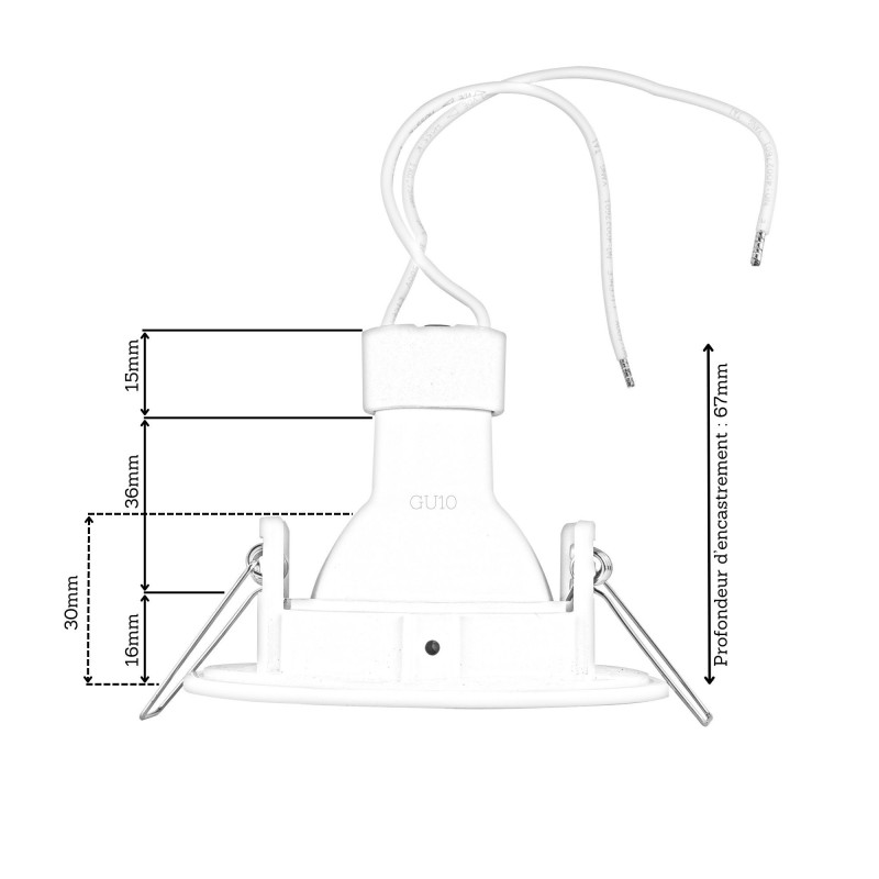 Spot encastrable IP 65 pour LED GU10 – rond – Nickel satiné