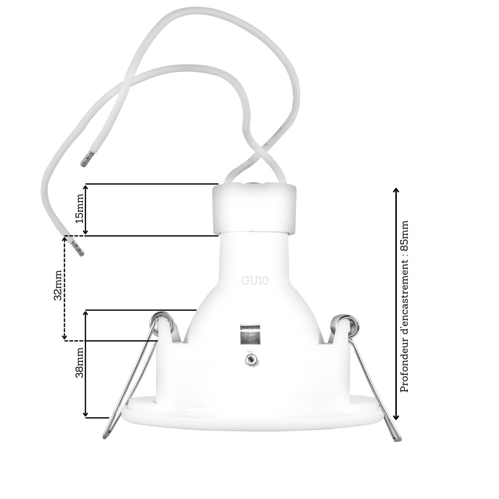 Spot encastrable IP65 pour LED GU10 – CURVE rond – Noir