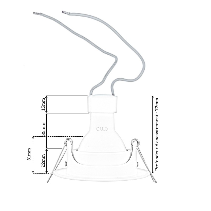 Spot encastrable orientable IP20 pour LED GU10 – COBRA - Blanc