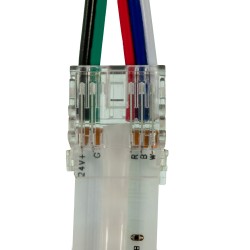 Jonction câblée pour ruban LED COB RGBW IP20 12mm sans soudure "Clipx"