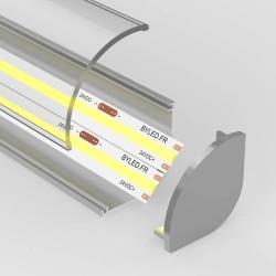 Profilé aluminium d'angle pour double ruban LED avec diffuseur rond - A44 - CRAFT