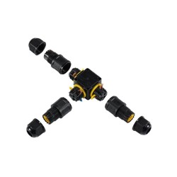Connecteur étanche en T à levier – 3 pôles – Axial