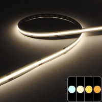 Ruban LED COB lumière continue - 15W/m - IP20 - Blanc - 480 LED/m - 5m - 24V