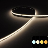 Ruban COB lumière continue - 8W/m - IP65 - Blanc - 320 LED/m - 5m - 24V