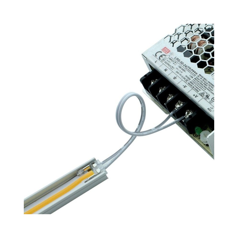 Connecteur d’alimentation pour ruban LED mono IP20 5mm sans soudure "Clipx"