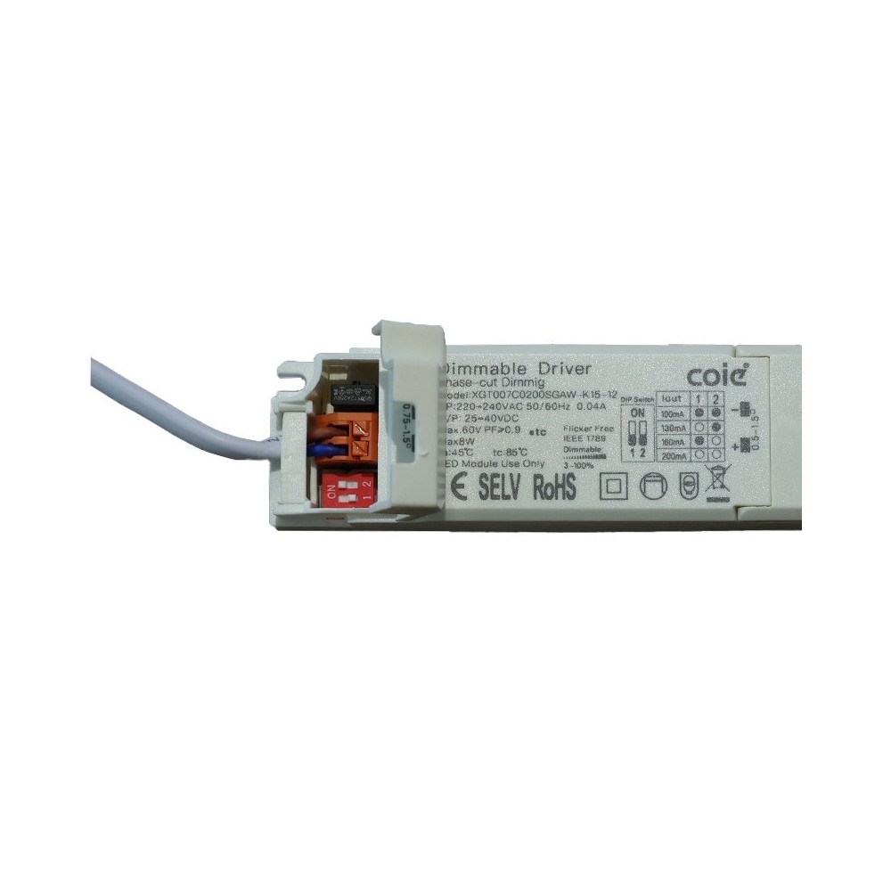 Transformateur dimmable pour spot LED de 4 à 8W - 100-200mA.