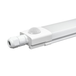 Réglette LED étanche 60cm à détecteur - 18W - 115lm/W - IP65 - IK08 - SLEEK