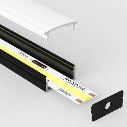 Profilé aluminium noir en applique pour ruban LED - C77 - CRAFT
