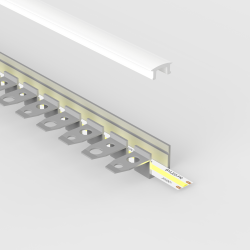 Profilé étroit encastrable flexible 2D courbes - à enduire pour ruban LED jusqu'à 10 mm - Z04