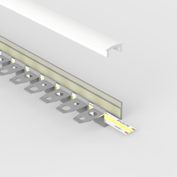 Profilé flexible encastrable flexible 2D courbes - à enduire pour ruban LED jusqu'à 12.5 mm - Z05