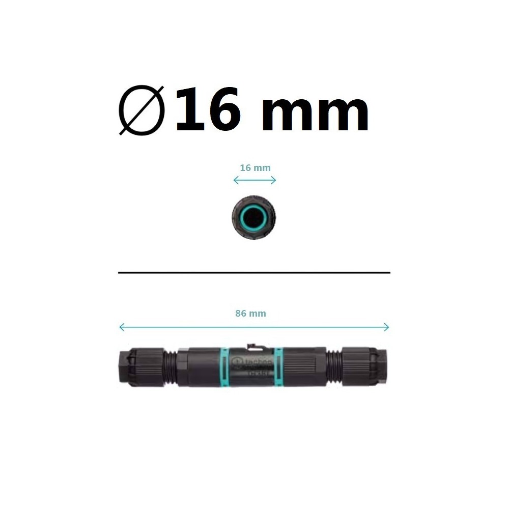 Mini connecteur étanche de jonction rapide IP68 3 pôles - TECHNO THB.381-A3E