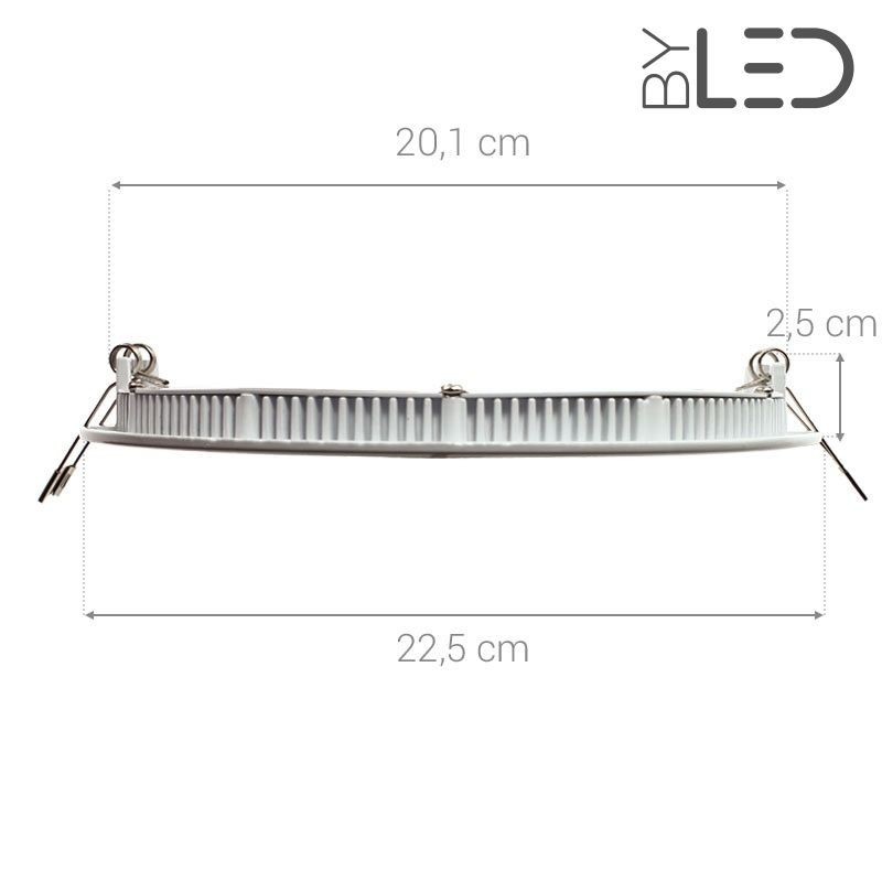 Dalle LED ronde 18 W encastrable - extra plate - SUNNY-18