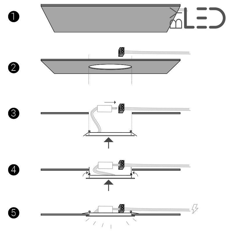 Dalle LED ronde 18 W encastrable - extra plate - SUNNY-18