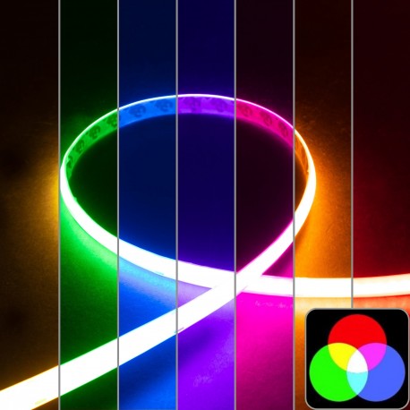 RUBAN LED COB RGB multicolore - 14W/m - IP65 - 576 LED/ - à la coupe - 24V