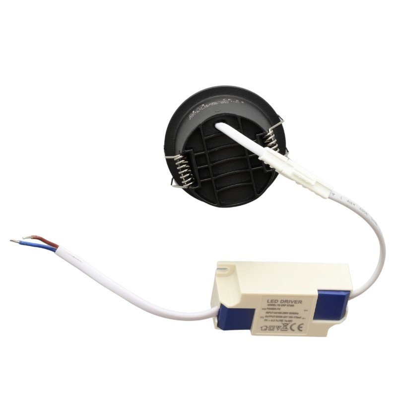 Spot LED encastré rond noir réflecteur canon de fusil 10W - Miror