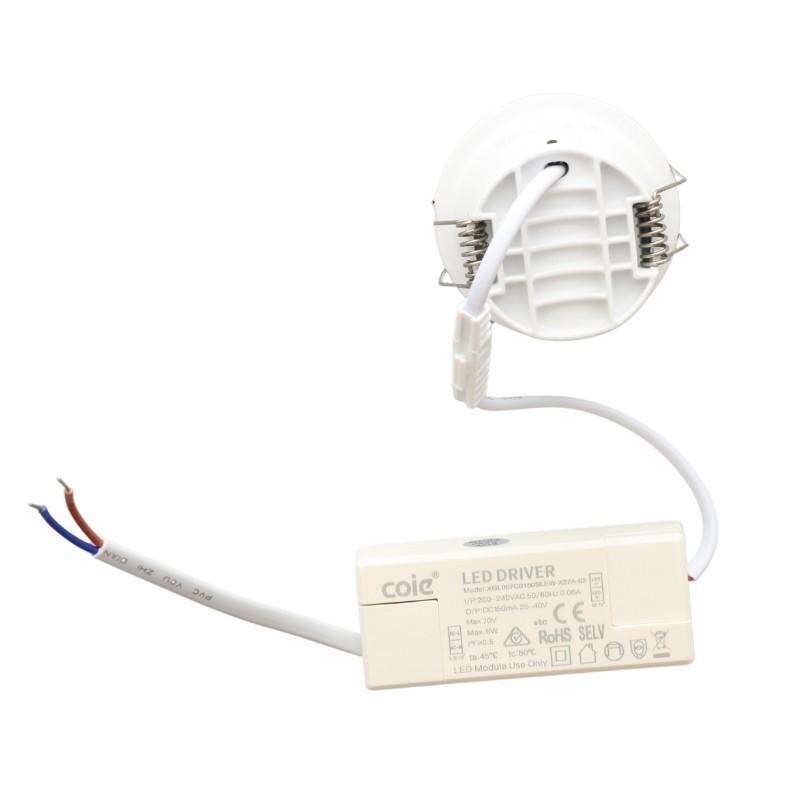 Spot LED encastré rond blanc réflecteur canon de fusil 7W - Miror