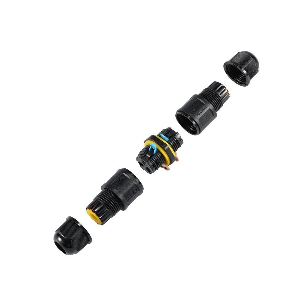 Connecteur de jonction étanche à levier IP68 - 3 pôles - Axial