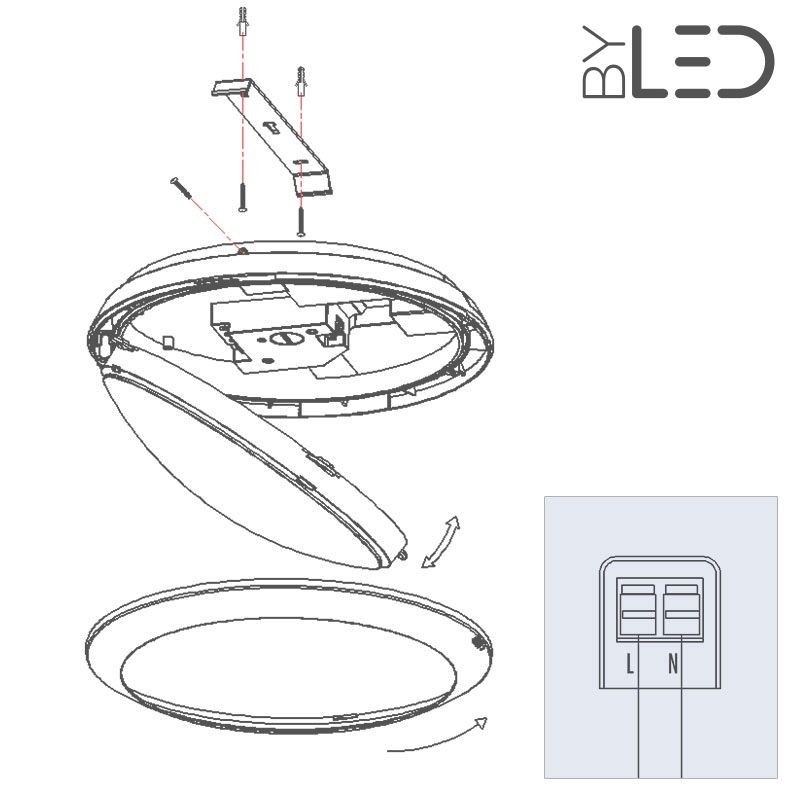Hublot plafonnier LED étanche - GALBE-16