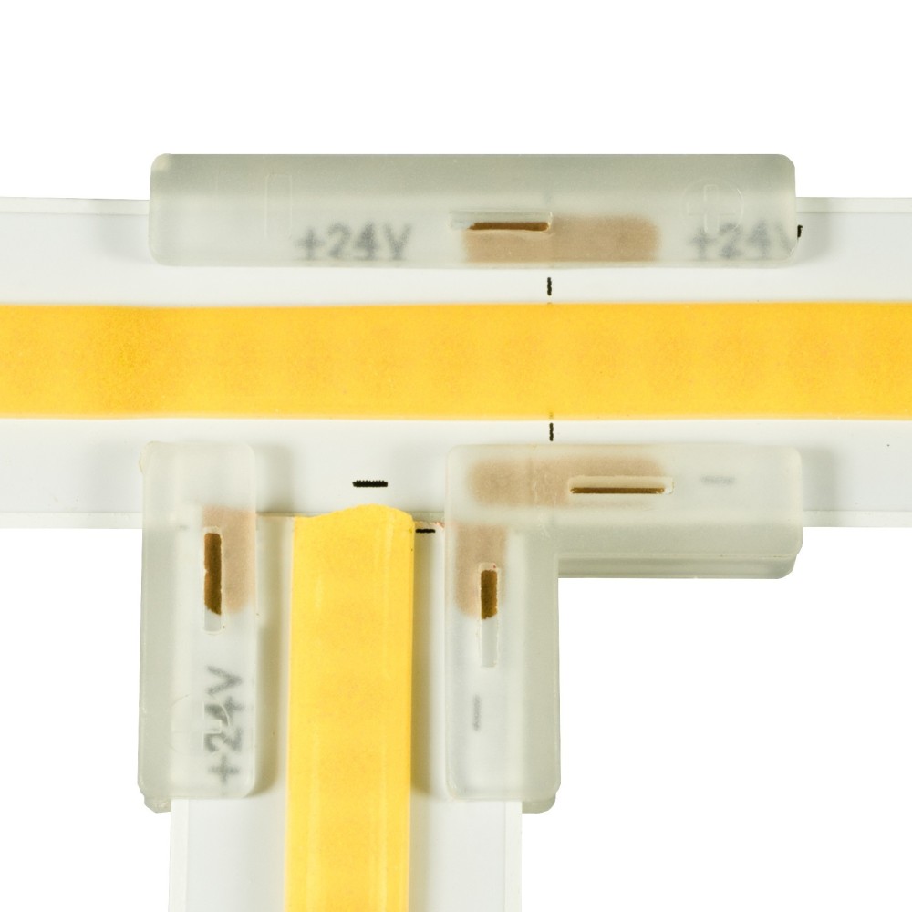 Jonction invisible en T pour ruban LED mono IP20 10mm sans soudure "Clipx"