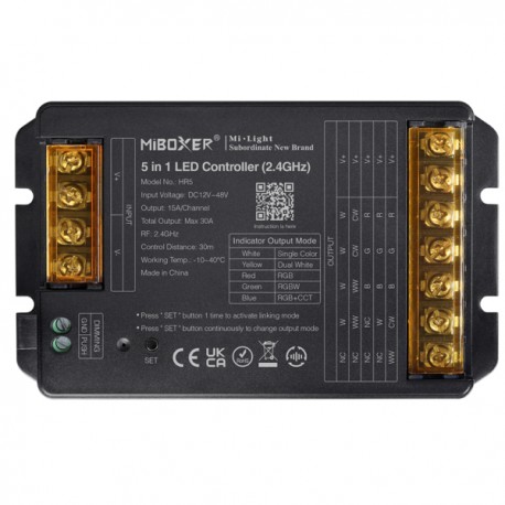 Contrôleur LED 5 en 1 (2,4 GHz) Sortie Max 30A Miboxer HR5