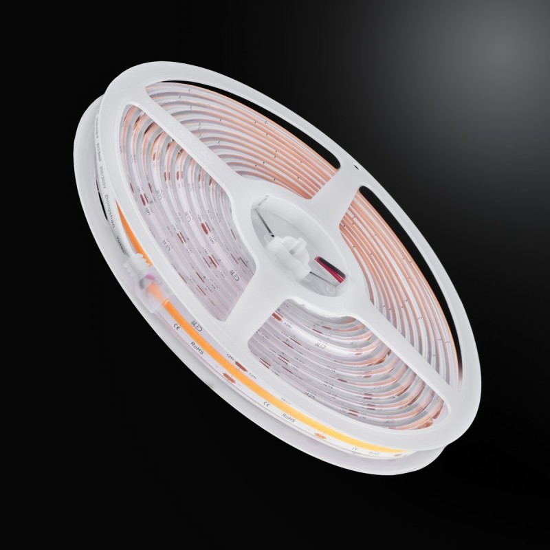 Ruban LED COB Haute luminosité (115lm/W) - 15W/m - IP68 - Blanc - 480 LED/m - 5m - 24V