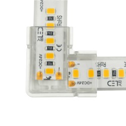 Jonction étanche en L pour ruban LED mono IP68 de 11 mm à 13 mm de large "Hippo"