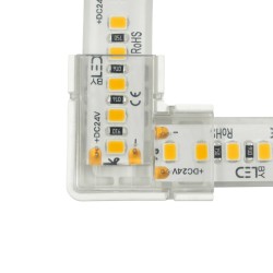 Jonction étanche en L pour ruban LED mono IP68 de 8 mm à 10 mm de large "Hippo"
