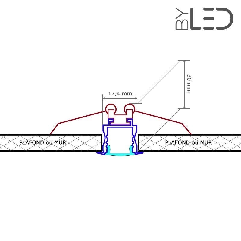 Profilé aluminium encastrable pour ruban LED - CRAFT - E05