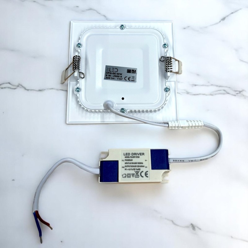 Dalle LED Carré encastrable - extra plate – Sunny 6W