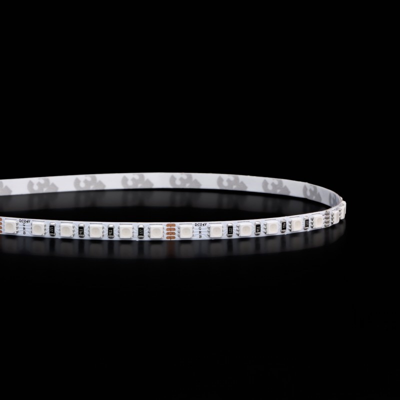 Mini ruban LED RGB multicolore 5mm de large - 9,6W/m - IP20 - 120 LED/m - 3838E - 5m - 24V