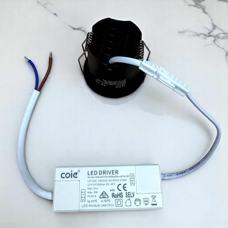 Spot LED encastré rond noir 7W, couleurs au choix - Miror